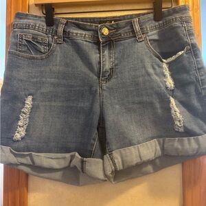 Earl Jeans Blue Distressed Jean Shorts